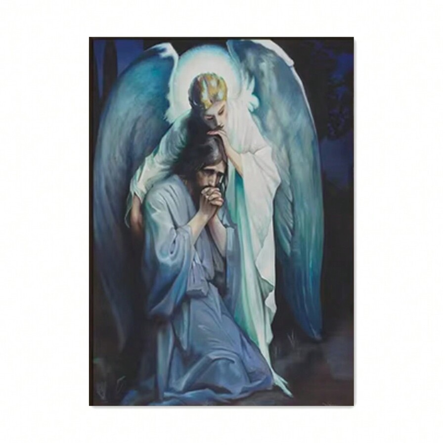 1pc Jesus And Angels Holy Heart Catholic Prayer Canvas Art Poster Retro