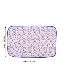 1 Pc Foldable Steam Ironing Pad Home Ironing Mat Hanging Soft Ironing Board, Steam Cloth Mat Storage Furniture Supplies - Heat-Resistant, Water-Repellent, Anti-Slip Bottom, Thermal Insulation Anti Scalding Waterproof, Portable, Compact, Space-Saving, Easy To Store, Ideal For Home, Travel, And On-The-Go Ironing Needs, Ideal For Small Spaces, Blue Frame & Pink Topping, Perfect For Quick Touch-Ups & Flat-Surface Ironing - Multicolor - View 3