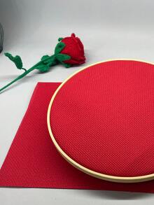 1 tấm vải thêu chữ thập đỏ 30*45cm, vải thêu lưới 11ct thích hợp làm đế lót ly, miếng lót giày - Đỏ - Xem 4