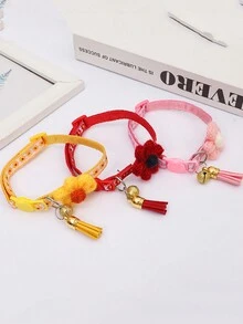 Vòng cổ mèo hoa mới khóa an toàn dễ thương chuông hoa bị hỏng vòng cổ chó vật nuôi trang trí vòng cổ - Nhiều màu - Xem 8