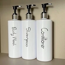 3pcs 500ml Hair Care Products Dispenser Bottles Set, Includes Shampoo, Conditioner And Body Wash Containers - Multicolor - View 11