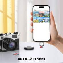 Lector de tarjeta Micro SD con USB C, adaptador de tipo C a Micro SD con aleación de zinc externa y portátil, lector de tarjeta SD compatible con TF Micro SDHC SDXC, compatible con , iPad Pro, iPhone 15 - plata brillante - Ver 6