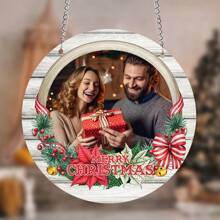 1 đồ trang trí gia đình bằng Acrylic cá nhân hóa, đồ trang trí Giáng sinh tròn, đồ trang trí Giáng sinh thiết kế thăng hoa thêm đồ trang trí ảnh - Nhiều màu - Xem 1
