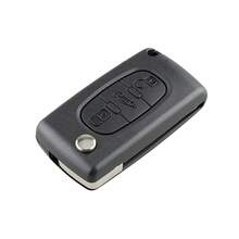 1 chiếc vỏ chìa khóa điều khiển từ xa lật 2/3/4 nút màu đen chưa cắt, phù hợp với hầu hết các mẫu xe Peugeot/Citroen, cần so sánh với mẫu xe gốc - màu đen - Xem 5
