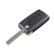 1 chiếc vỏ chìa khóa điều khiển từ xa lật 2/3/4 nút màu đen chưa cắt, phù hợp với hầu hết các mẫu xe Peugeot/Citroen, cần so sánh với mẫu xe gốc - màu đen - Xem 10