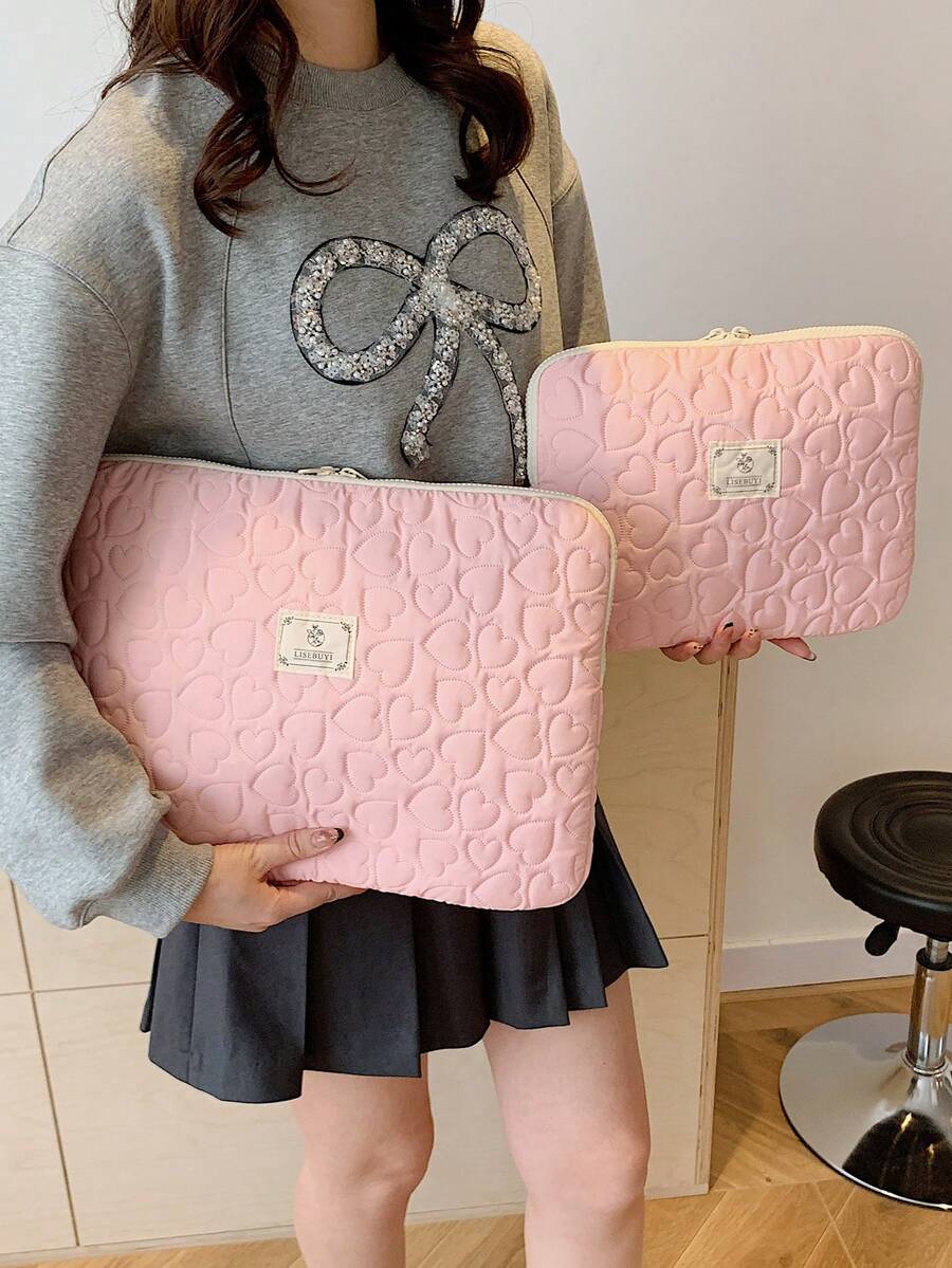 Túi đựng máy tính bảng in hình trái tim màu hồng 11"/14" Túi đựng máy tính bảng Túi đựng iPad Túi đựng máy tính xách tay Túi đựng máy tính xách tay chống nước Túi nhỏ Túi đựng hồ sơ Túi đựng máy tính xách tay Túi đựng máy tính 11 13 14 15.3 15.6 "Túi đựng máy tính để bàn di động Mac Book Túi đựng máy tính bảng Asus 9-11" iPad Air 4 5 Pro 11 Mini 5 6 Túi đựng iPad Túi chống sốc - Hồng - Xem 1