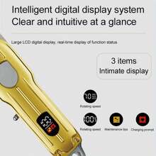 BLUTOOL Men's Shaver Professional Hair Clipper Rechargeable Electric Hair Clipper With LCD Display - Gold - View 3