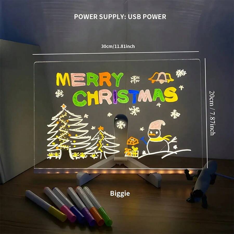 1pc Acrylic DIY Drawing Writing Board Ambient Light Board Draw Writing