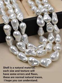 2/5 件/包优雅简约巴洛克不对称形状人造珍珠串珠适用于 DIY 手链项链珠宝配饰 - 不規則異形仿珍珠 - 查看 1