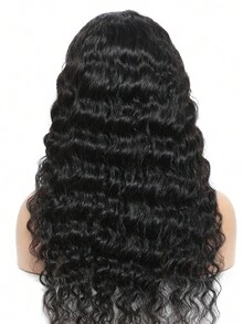 Tóc giả ren phía trước sóng sâu 13x4 màu đen tự nhiên tóc giả tóc người tóc giả nhổ sẵn tóc giả cho phụ nữ tóc giả ren trong suốt Brazil dài 30 32 34 inch có sẵn - màu đen - Xem 5