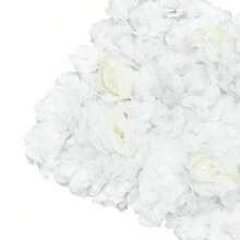 Rainaut 6PCS Flower Wall Panels, 24" X 16" Flower Wall Panel Floral Backdrop, White Flower Wall Decor, Faux Flower Panel, Silk Hydrangea Rose Floral Panel For Wedding, Party - Nhiều màu - Xem 11