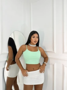 Cropped Top - Màu xanh Bạc hà - Xem 3