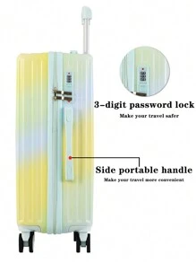 Wytrzymała walizka o dużej pojemności 20/22/24/26 cali, pomieści ponad 30% portów USB, wyposażona w ciche, uniwersalne kółka z haczykami i blokadę antykradzieżową TSA. Walizka dla dziewcząt może być prezentem dla uczniów. Torba podróżna wykonana z poliwęglanu, która uwalnia ręce i jest odpowiednia dla rodzin i młodzieży. Torba podróżna na przybory szkolne z haczykiem na kubek, wisząca torba w kolorze tęczowego gradientu, modna torba promocyjna na akcesoria szkolne. Akcesoria szkolne. - Wielokolorowe - Zobacz 6