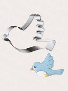1pc Stainless Steel Pigeon/Angel Shaped Cookie Cutter, DIY Baking Cake Mold