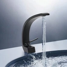 Faucet Washbasin Washbasin Faucet Single Lever Mixer Waterfall Bathroom Faucet Black - 黑色 - 查看 6