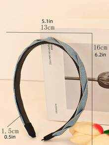 Băng đô chống trượt xoắn bện denim cổ điển bán chạy mới, họa tiết hình học Bohemian, phụ kiện tóc thanh lịch giản dị để đeo hàng ngày, thích hợp cho mùa xuân, hè, thu, đông - Nhiều màu - Xem 7