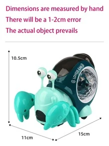RUNQI Electric Rocking Snail Toy, Children Hermit Crab Multidirectional Lamp With Light, Music And Projection, Colorful Educational Toy
