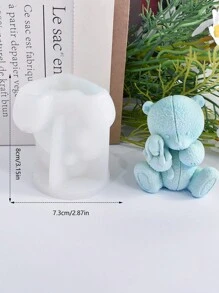 1 pezzo Stampo in silicone a forma di orsetto di peluche, adatto per la realizzazione fai-da-te di candele