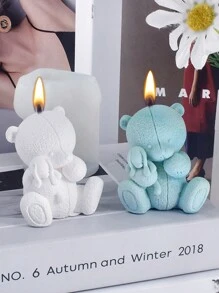 1 pezzo Stampo in silicone a forma di orsetto di peluche, adatto per la realizzazione fai-da-te di candele