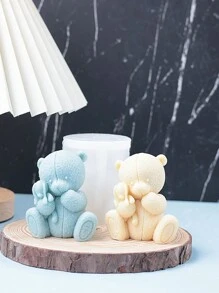 1 pezzo Stampo in silicone a forma di orsetto di peluche, adatto per la realizzazione fai-da-te di candele