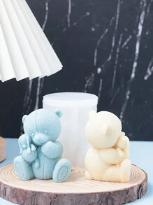 1 pezzo Stampo in silicone a forma di orsetto di peluche, adatto per la realizzazione fai-da-te di candele