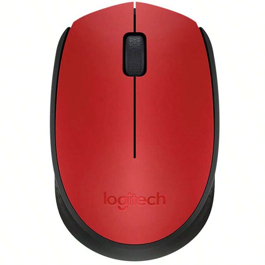 Logitech Wireless Mouse M170, Office Mouse, Symmetrical Design, Portable For Medium/Small Hands, Long Battery Life, Easy Operation, Instant Pairing, Includes 2.4GHz Wireless Receiver, Red - Red - View 1