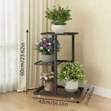 3 Tier Metal Plant Stand, Square Planter Holder, Indoor Outdoor Decor Display Rack, Suitable For Living Room Balcony Garden