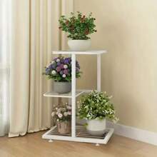 3 Tier Metal Plant Stand, Square Planter Holder, Indoor Outdoor Decor Display Rack, Suitable For Living Room Balcony Garden