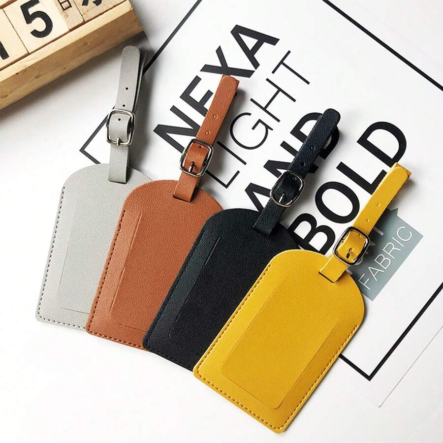 1 件装多色飞机登机牌创意旅行行李箱标签行李皮革 PU 行李标签 - 彩色 - 查看 1