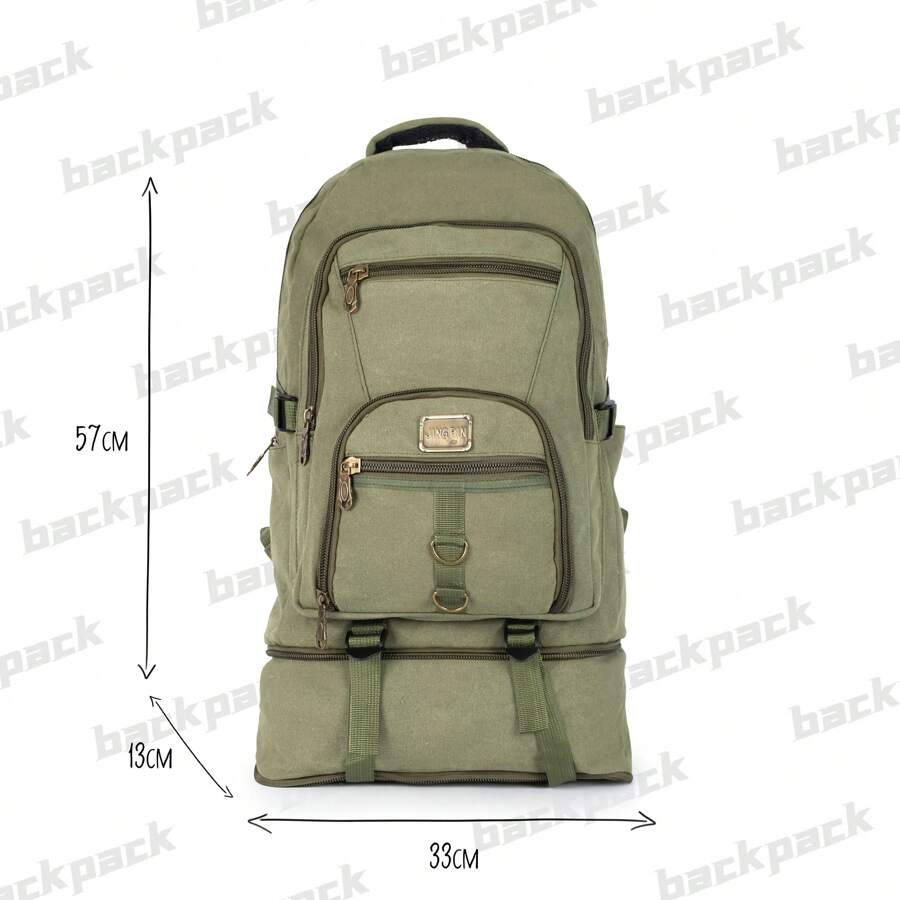 Unisex Large 50L Canvas Sport Backpack With Very High Quality And Resistance - màu xanh lá - Xem 1