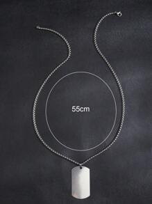 1pc Fashion Stainless Steel Geometric Pendant Necklace For Men For Daily Decoration, For Jewelry Gift And Party
