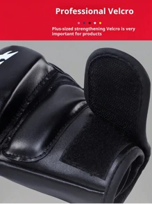 1 双拳击手套，半指 MMA 拳击手套套装，加厚成人手套，适用于沙袋格斗拳击训练 - 彩色 - 查看 8