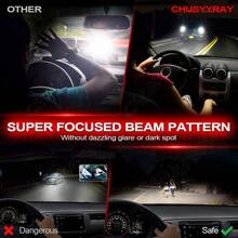 CHUSYYRAY For 2001 2002 2003 2004 Corolla Combo 9005 9006 LED Headlight Bulbs High/Low Beam + H3 Fog Light Bulbs 6000K White - 9005 - 查看 5