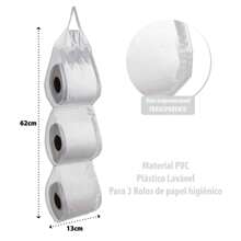 Kit 6 Washable PVC Toilet Paper Holders For 3 Rolls - 無色 - 查看 2