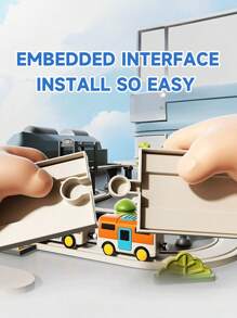 Electric Track Toy Car For Children, Simulate Driving, Develop Motor Skills, Assembly Set, Battery Operated Slide Car - Multicolor - View 5