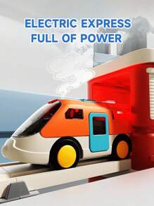 Electric Track Toy Car For Children, Simulate Driving, Develop Motor Skills, Assembly Set, Battery Operated Slide Car - Multicolor - View 3