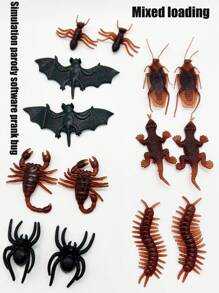30pcs Realistic Fake Insect Set, Plastic, Battery-Free - Perfect For Pranks, April Fools, Party Favors - Includes Cockroach, Spider, Ant, Centipede, Scorpion, Bat, Lizard - Multicolor - View 2