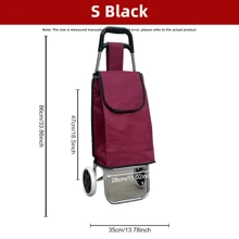 1pc Portable Foldable Shopping Cart, Wheeled Grocery Bag, Multi-Function Supermarket Pull Cart, Lightweight Trolley, Gift Packaging Bag Gift Packaging Bag - Multicolor - View 19