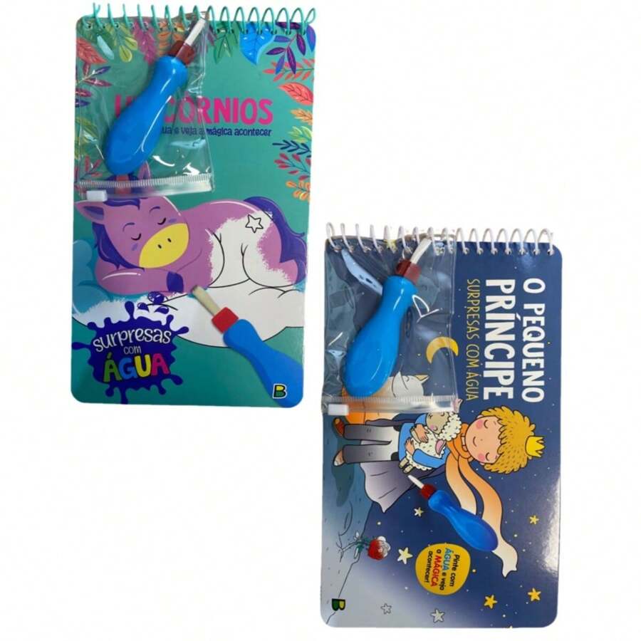 Kit 2 Books Surprises With Water Aquabook All Fun And Educational Books Ideal For Children! - 獨角獸+王子 - 查看 1
