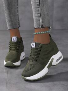 Women's Sneakers, Popular Slip-Resistant, Versatile Platform Shoes For Women - xanh quân đội - Xem 1