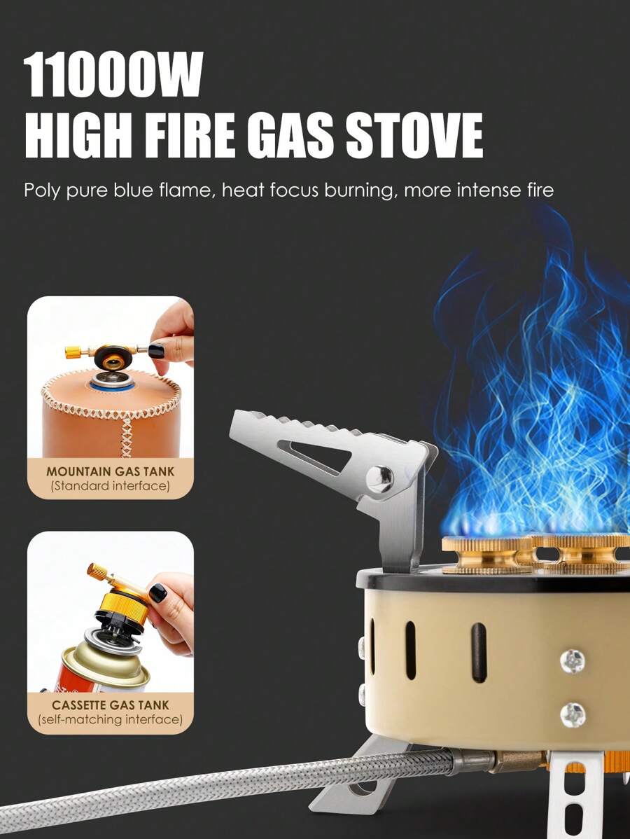 Mini Camping Metal Stove Portable Backpacking Propane Butane Powerful