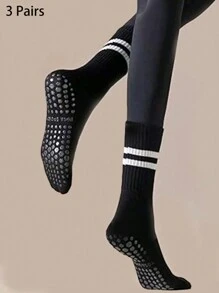 3/5/6 双随机普拉提防滑袜，女士普拉提防滑袜，普拉提防滑粘袜，瑜伽防滑袜，黑色，白色，粉色，秋季