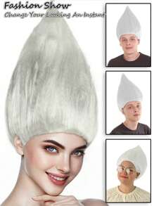 Fashion Short Straight Synthetic Wig, Colors Include Red, Pink, Green, Purple, Orange, Blue, Yellow, Gray, Silver, Suitable For Holiday Fashion Looks, Adjustable Pixie Doll Wig, Fit For Women And Men Anime Cosplay, Soft Colors Suitable For St. Patrick's Day, Fit For All Ages, One Size Fits All (Production Batches May Vary In Hairstyle Fixation, Please Be Cautious When Taking Photos) - Multicolor - View 14