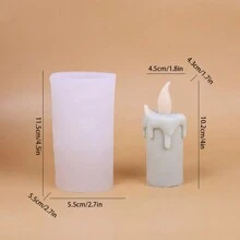 Teardrop Flame DIY Handmade Scented Plaster Multifunctional Silicone Mold - White - View 4