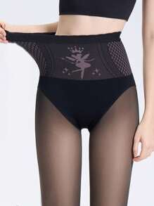 1 件女士连裤袜，新款秋冬款，黑色透明吸湿瘦身紧身打底裤，尼龙紧身袜 - 黑色 - 查看 1