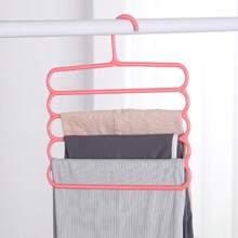 2 件装多功能 5 层裤架防滑多层服装店衣架围巾收纳衣架裤子衣架 - 粉色 - 查看 9