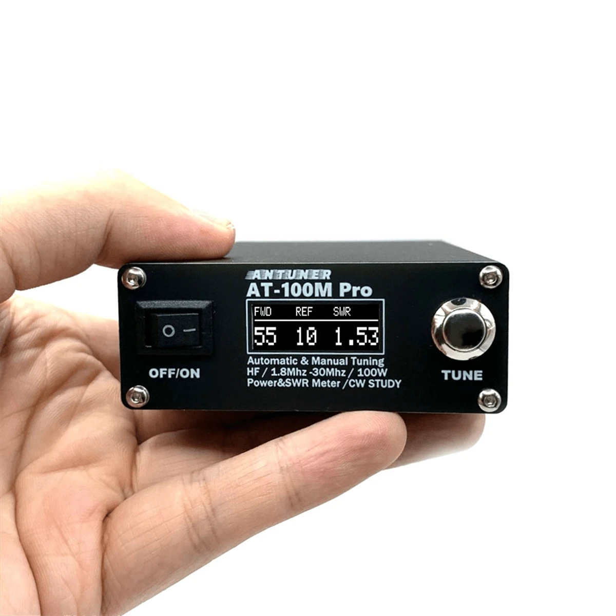 CARMOTTER AT-100M Pro Tuner d'antenne 100 W 1,8 MHz-30 MHz ATU-100M QRP Portable Antenne Tuner Morse Code Morse pour Radio HF Durable, 1178994639