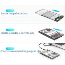 Gabinete Carcasa Disco Duro 2.5 Usb 3.0 Sata Case Externo - transparente - Ver 7