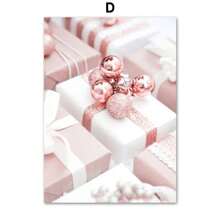 1pc Hồng Giáng sinh mùa đông tuyết Santa Chalet nghệ thuật tường Canvas vẽ tranh Bắc Âu áp phích và bản in hình ảnh tường cho phòng ngủ trang trí nhà không có khung - Nhiều màu - Xem 11