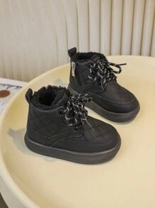 Giày bốt phong cách Anh cho trẻ sơ sinh và trẻ mới biết đi, giày da cho bé gái, giày mùa đông, giày đi bộ cho bé gái, giày trẻ em nhỏ cho mùa thu/đông - màu đen - Xem 7